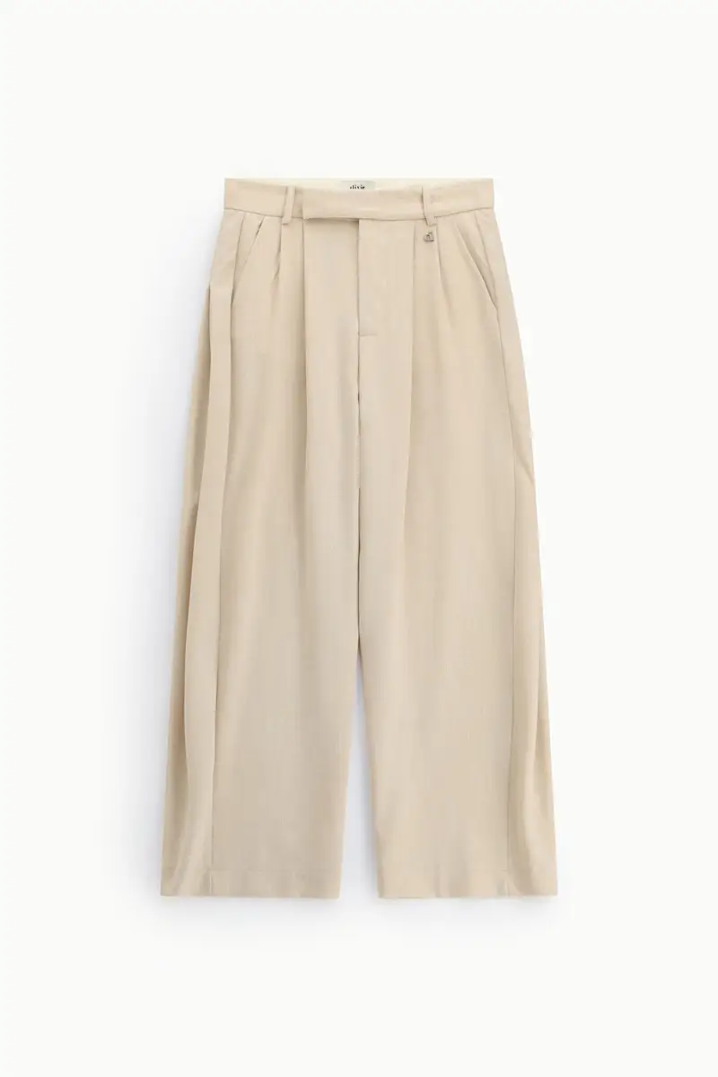 Trousers palazzo vita alta con pinces e tasche