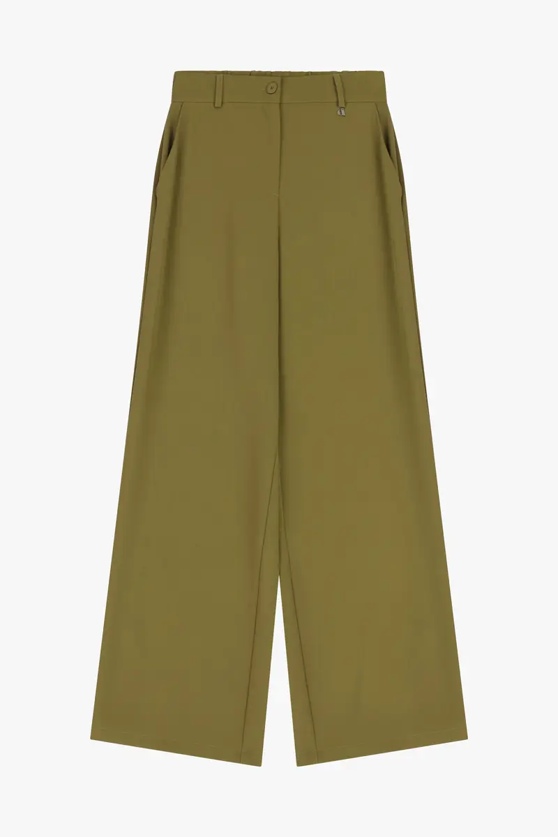 Trousers palazzo vita alta con tasche laterali