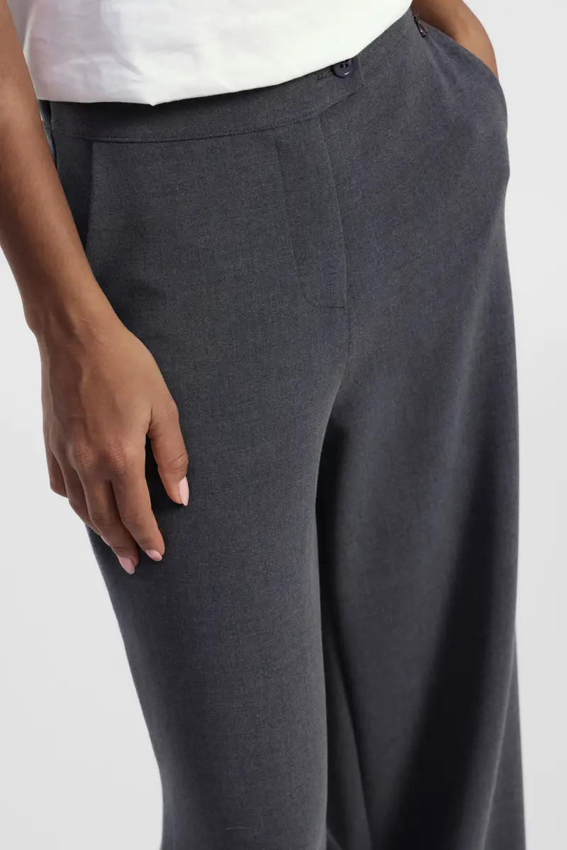 Trousers palazzo vita alta con tasche laterali miniatura 4