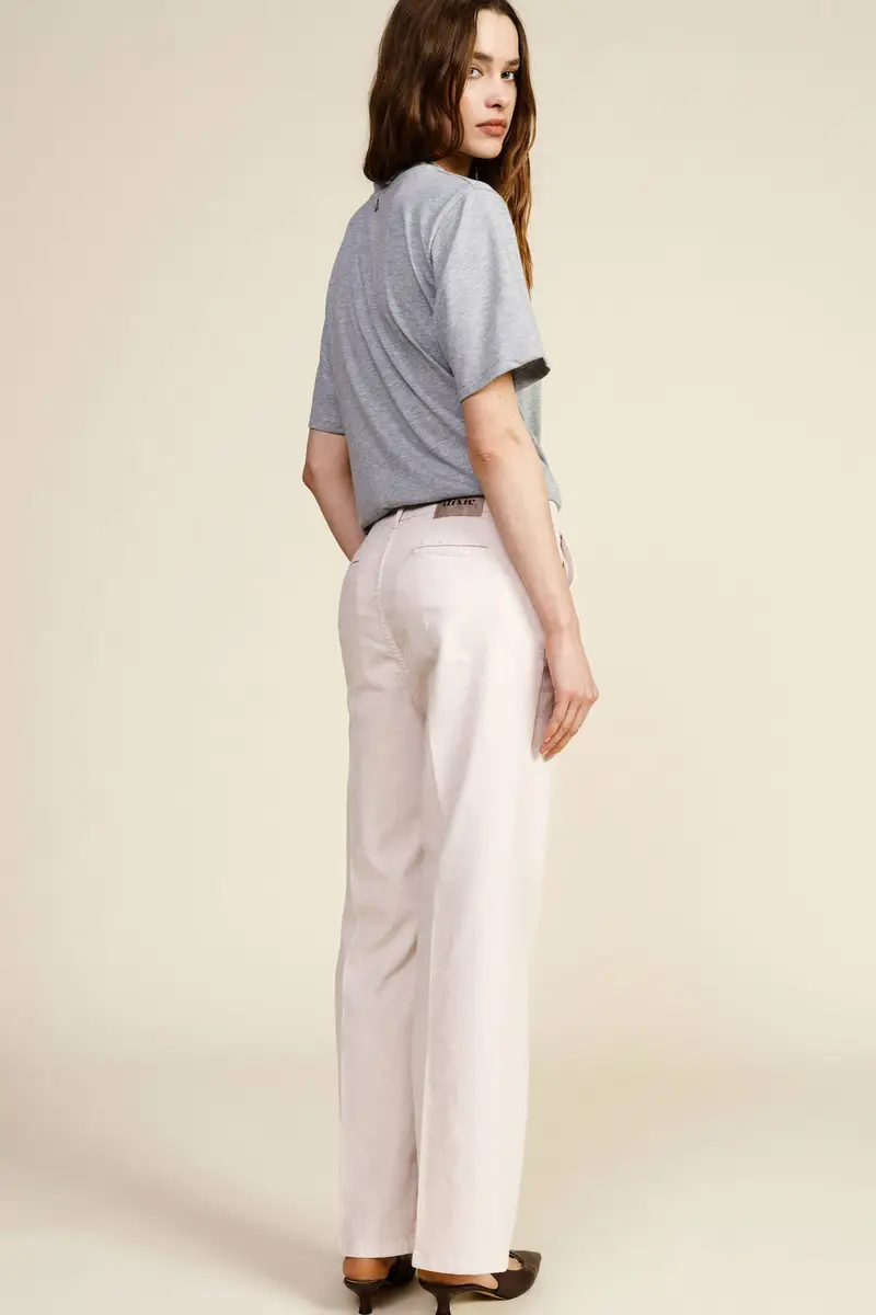 Trousers palazzo vita alta con tasche laterali miniatura 3