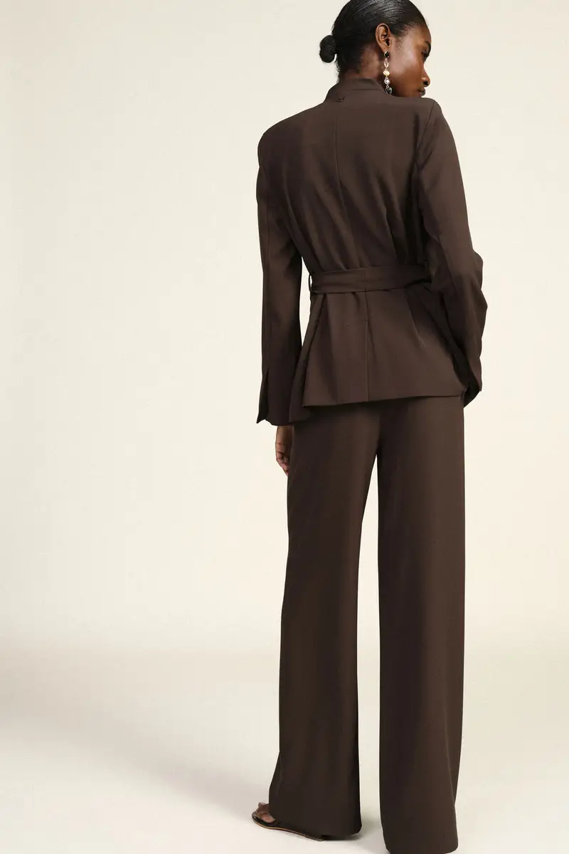 Trousers palazzo vita alta con tasche laterali miniatura 3