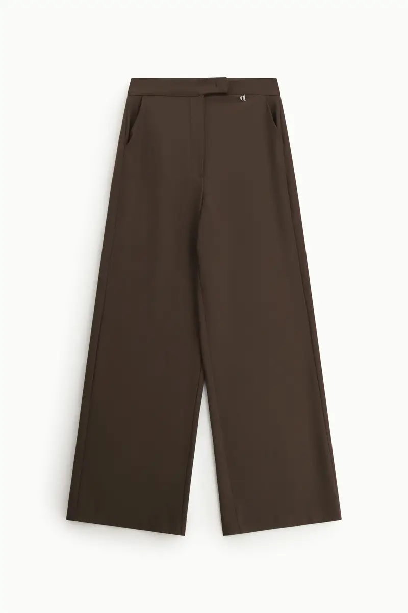 Trousers palazzo vita alta con tasche laterali