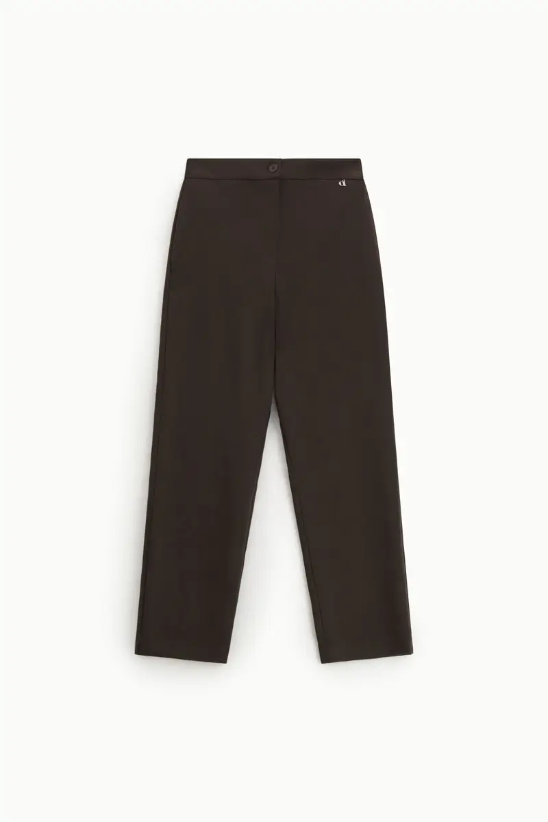 Trousers sigaretta vita alta chiusura bottone