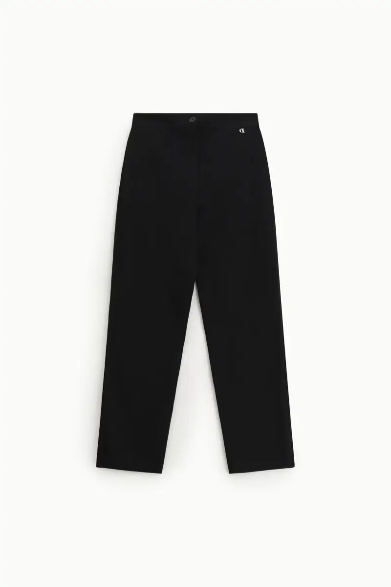 Trousers sigaretta vita alta chiusura bottone