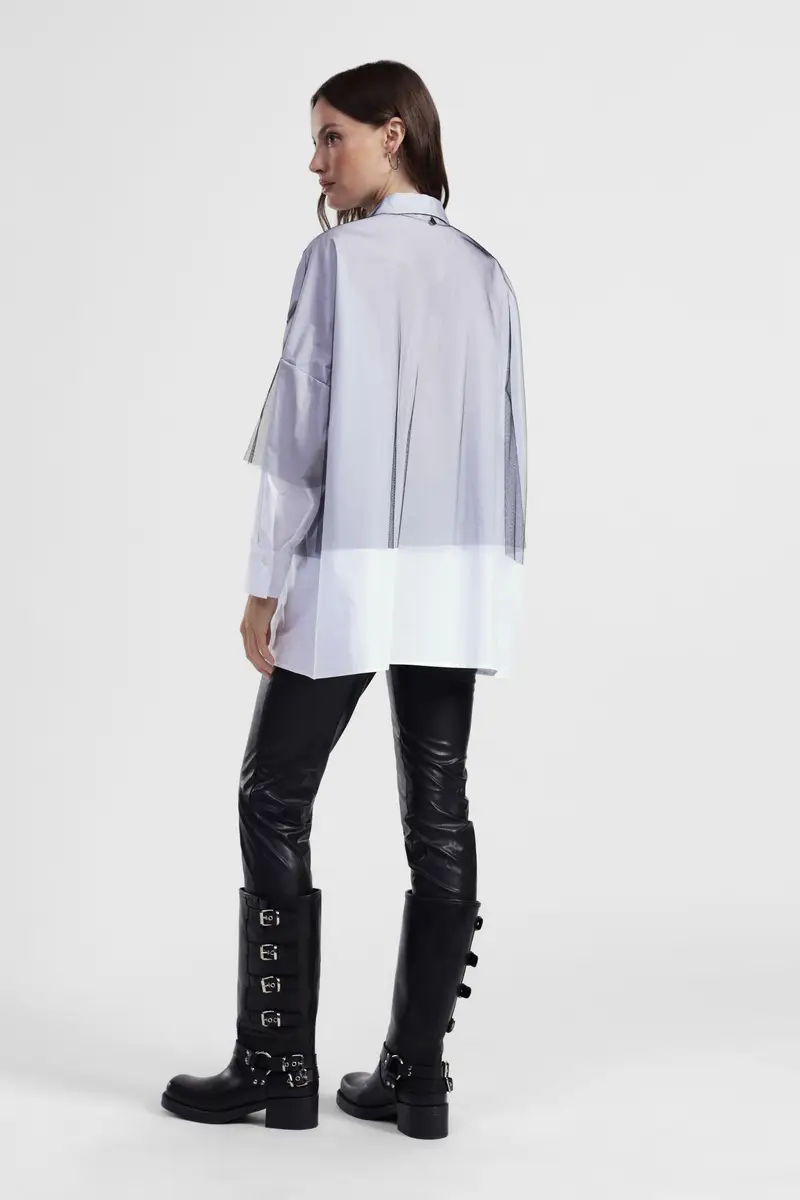 Trousers skinny fit vita alta effetto pelle miniatura 3