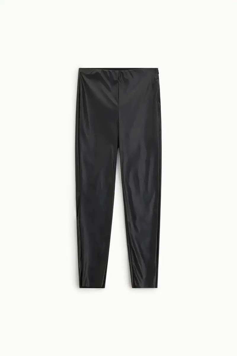 Trousers skinny fit vita alta effetto pelle
