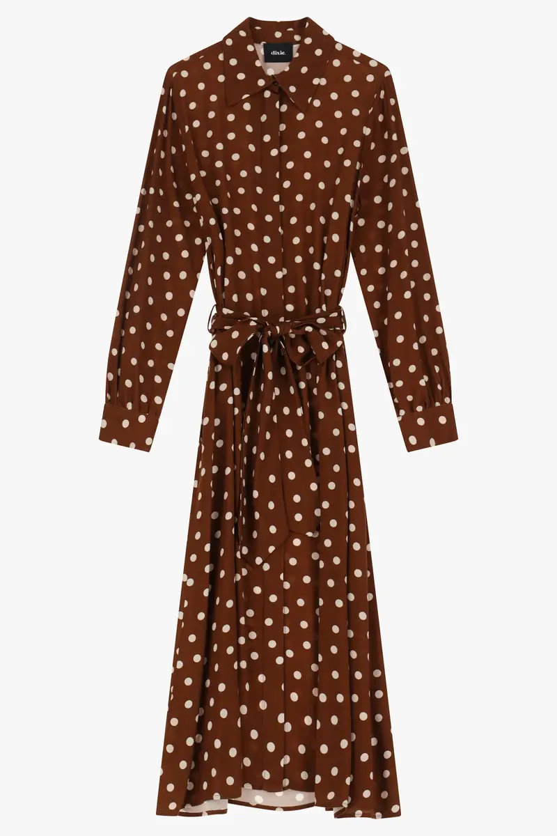 Vestito a pois con colletto classico