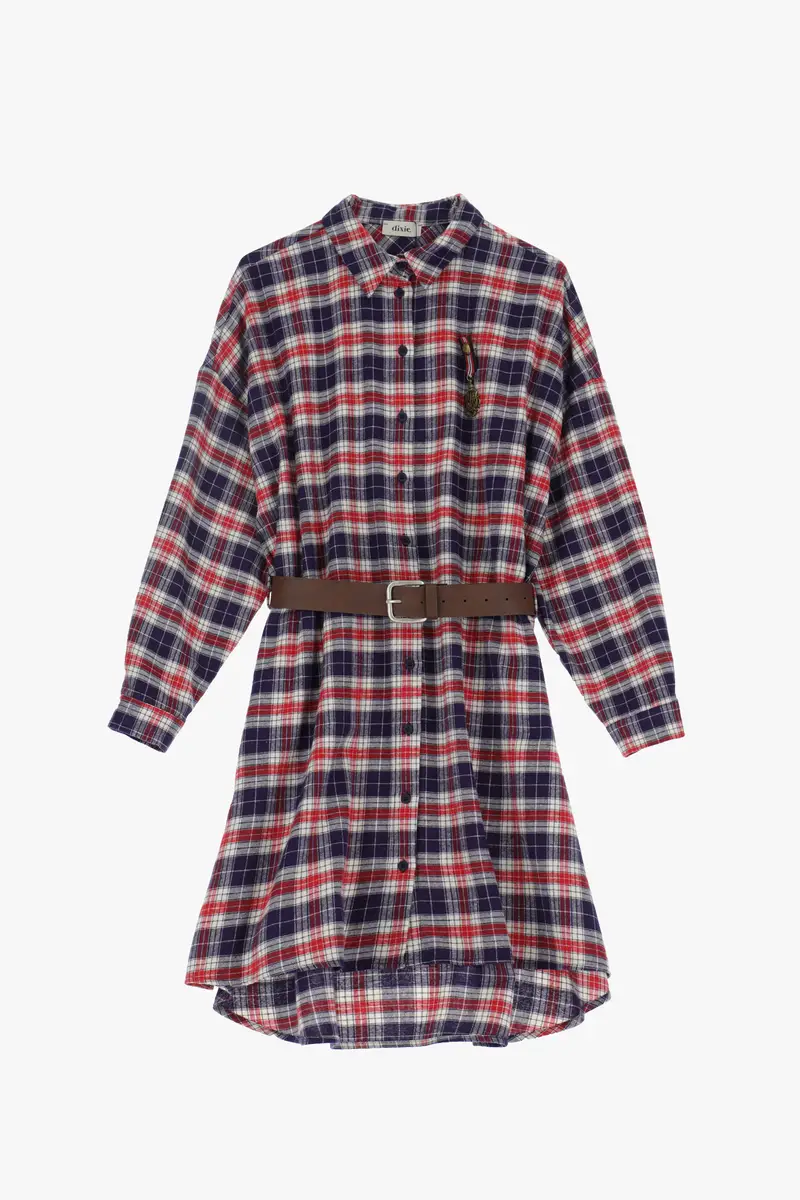 Vestito a quadri con bottoni