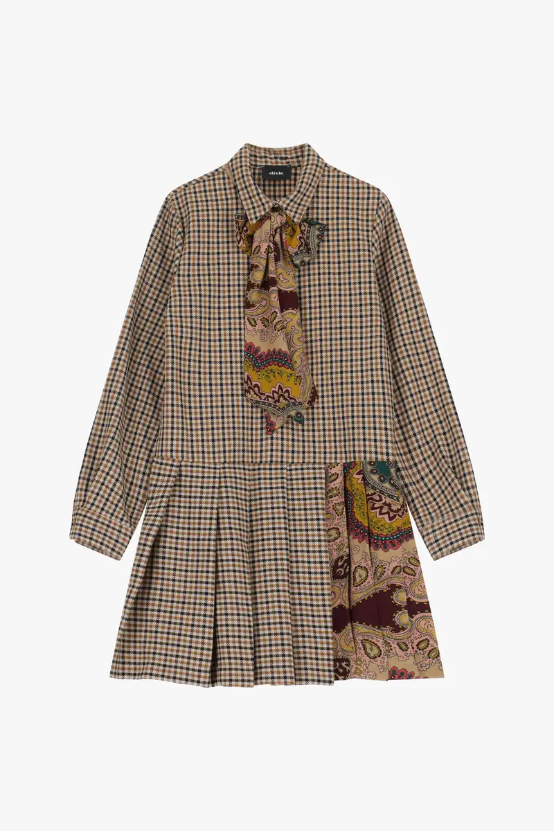 Vestito con colletto classico e stampa