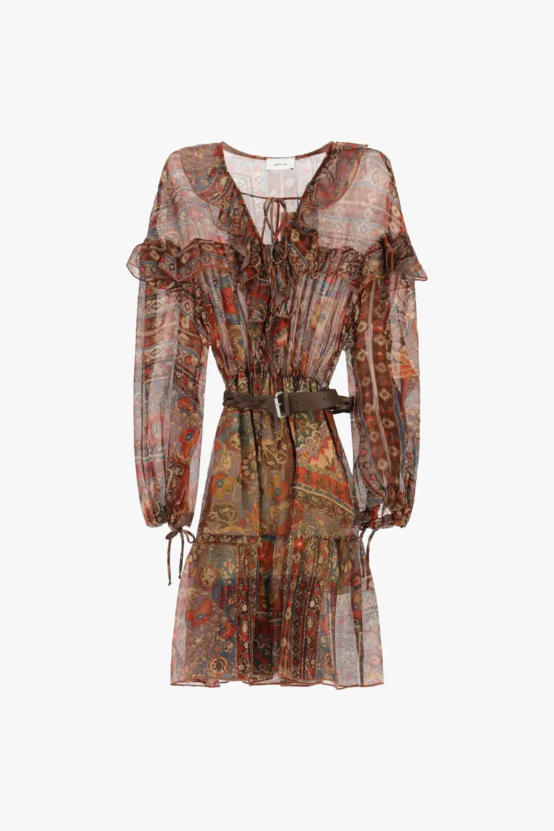 Vestito con maniche lunghe e stampa