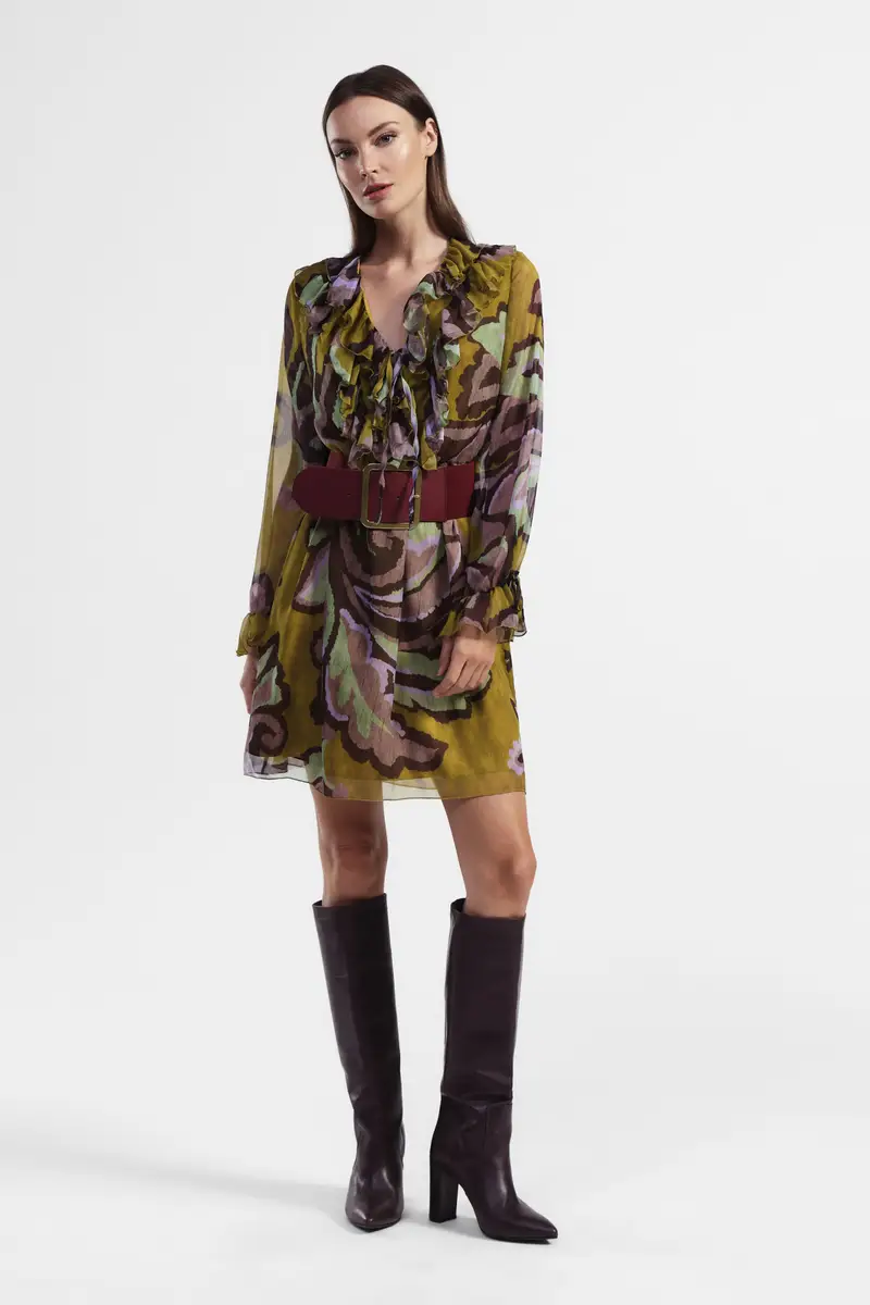 Vestito con maniche lunghe e stampa miniatura 2