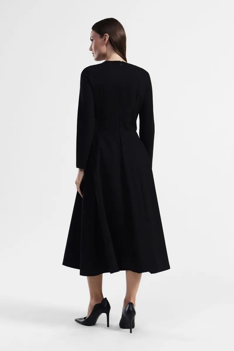 Vestito midi con maniche lunghe miniatura 3