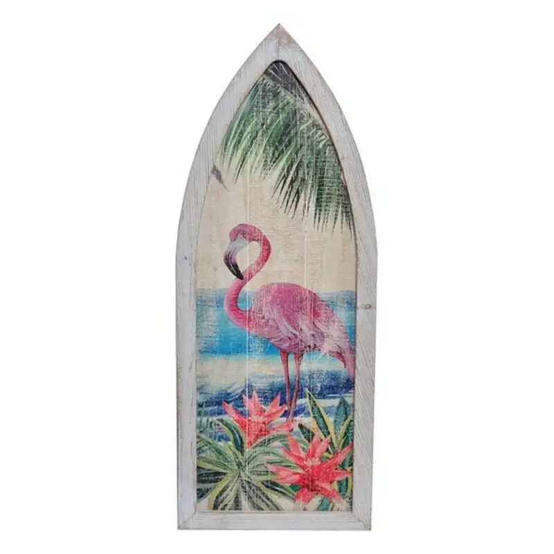 Decorazione murale con fenicottero rosa tropicale DKD Home Decor