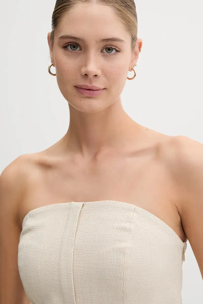 camicetta donna colore beige UD5JS043 miniatura 4