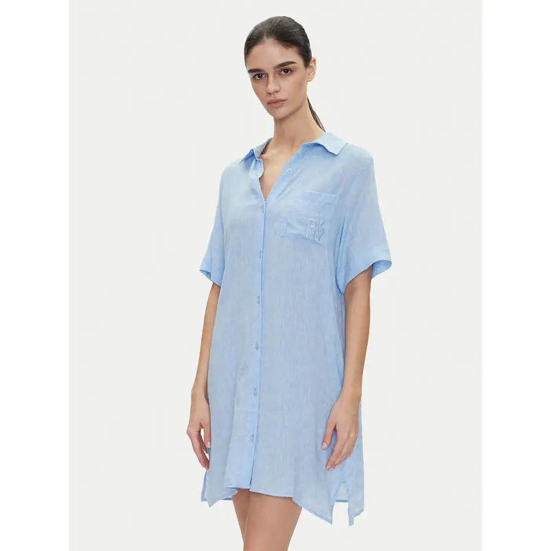 Camicia da notte YI30054 Celeste Relaxed Fit
