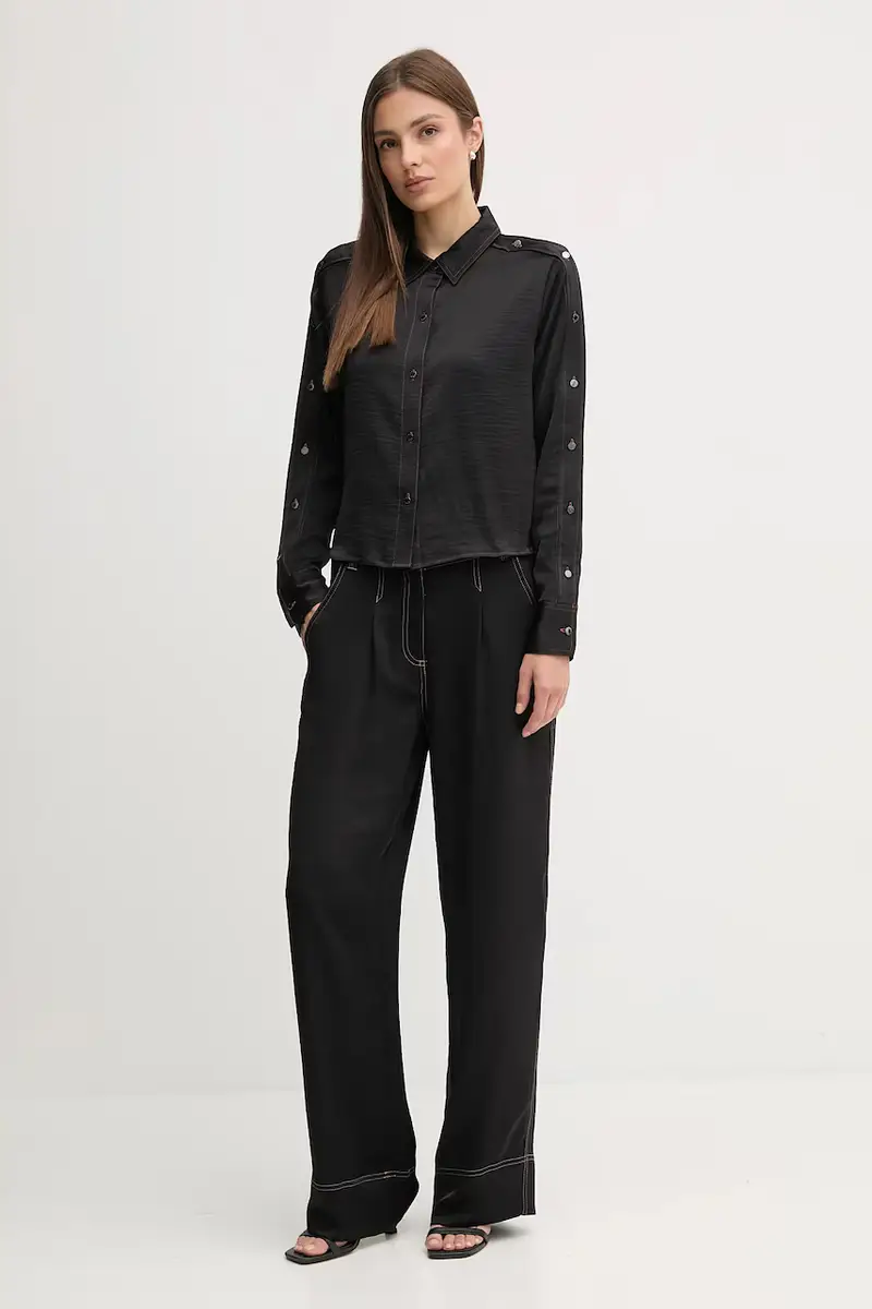 camicia donna colore nero P5EM7B93 miniatura 2