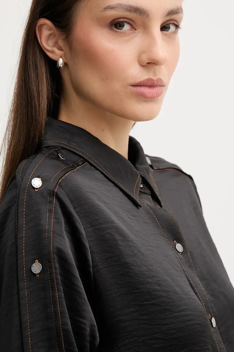 camicia donna colore nero P5EM7B93 miniatura 4