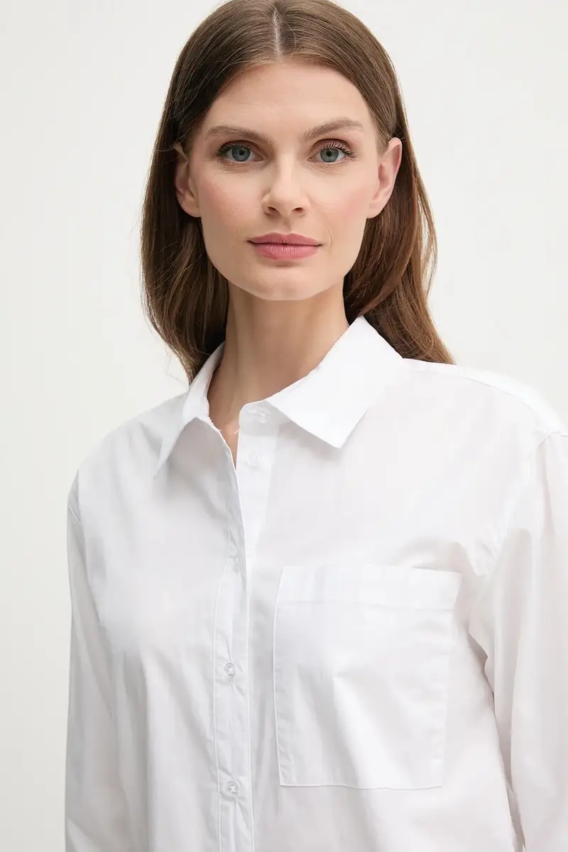 camicia in cotone donna colore bianco DJ5W2108 miniatura 4