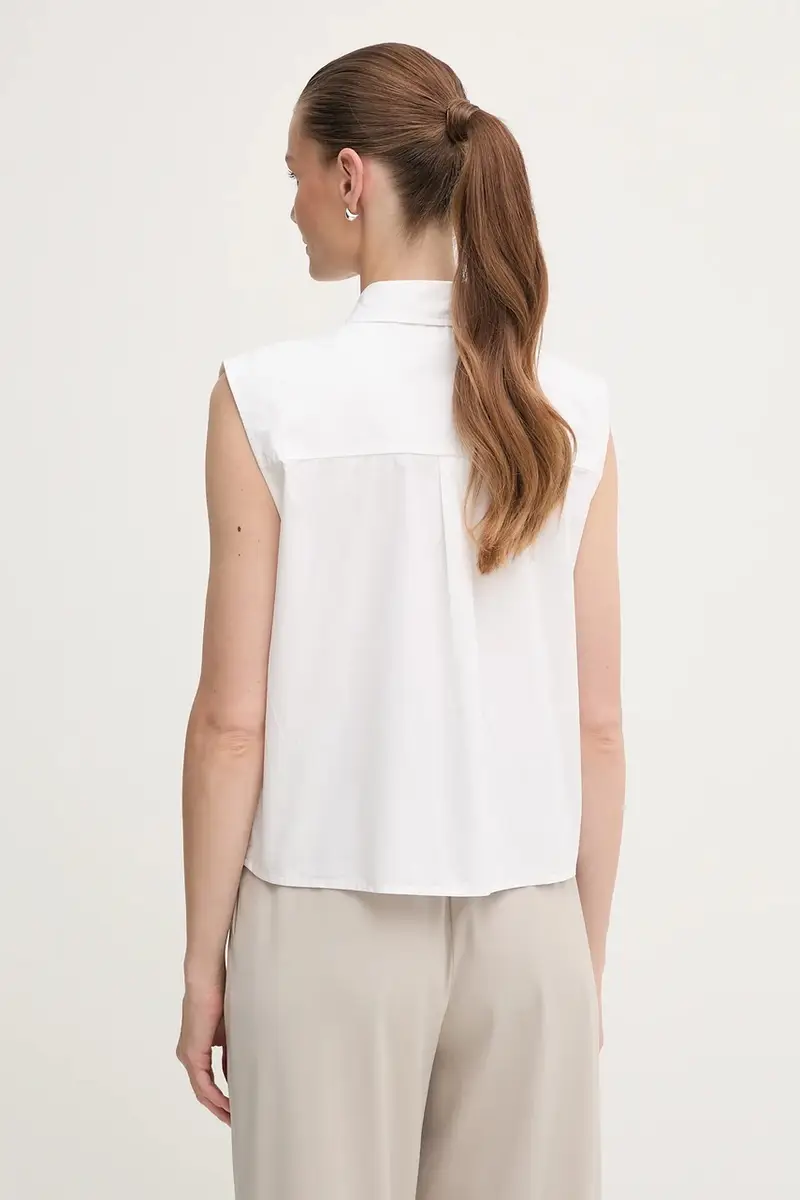 camicia in cotone donna colore bianco P5DM0B45 miniatura 3