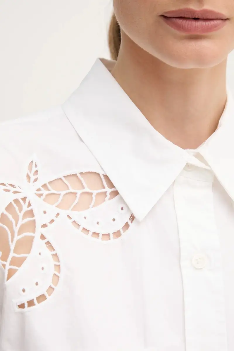 camicia in cotone donna colore bianco P5DM0B45 miniatura 5