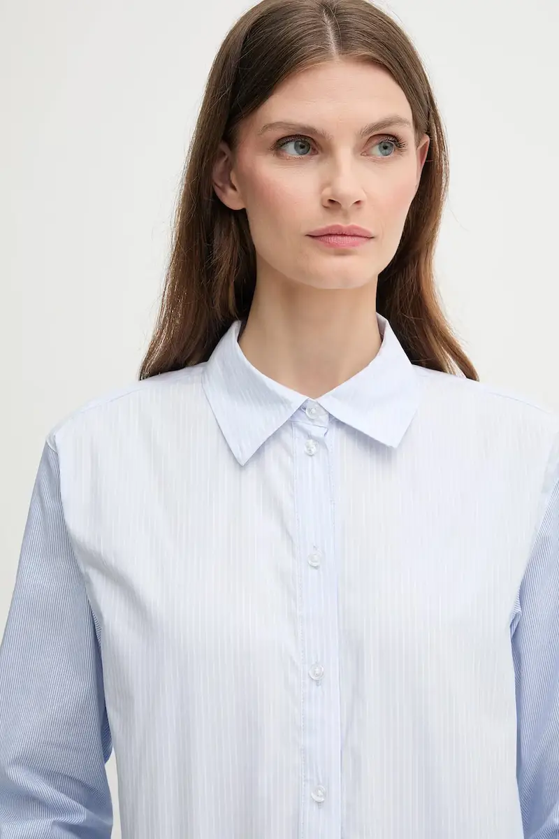 camicia in cotone donna colore blu DJ5W2130 miniatura 4