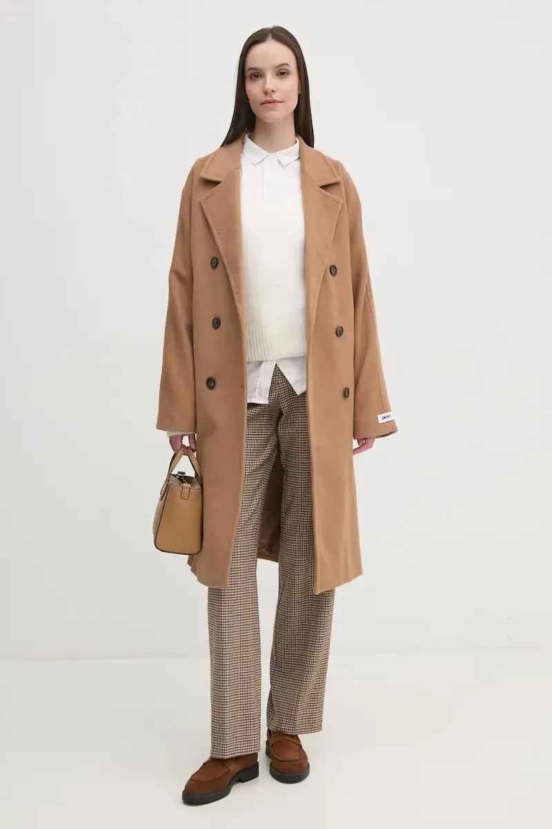 cappotto in lana colore marrone DLEMWS16 miniatura 2