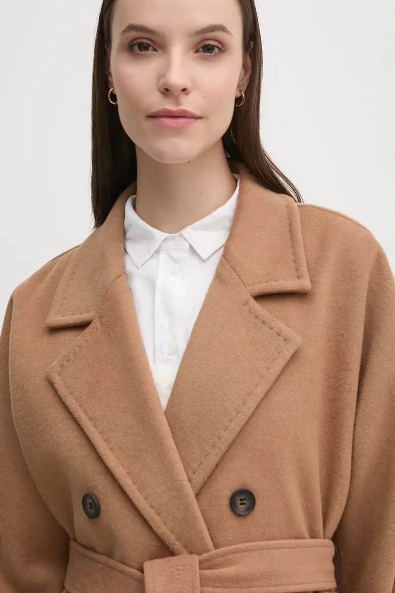 cappotto in lana colore marrone DLEMWS16 miniatura 4