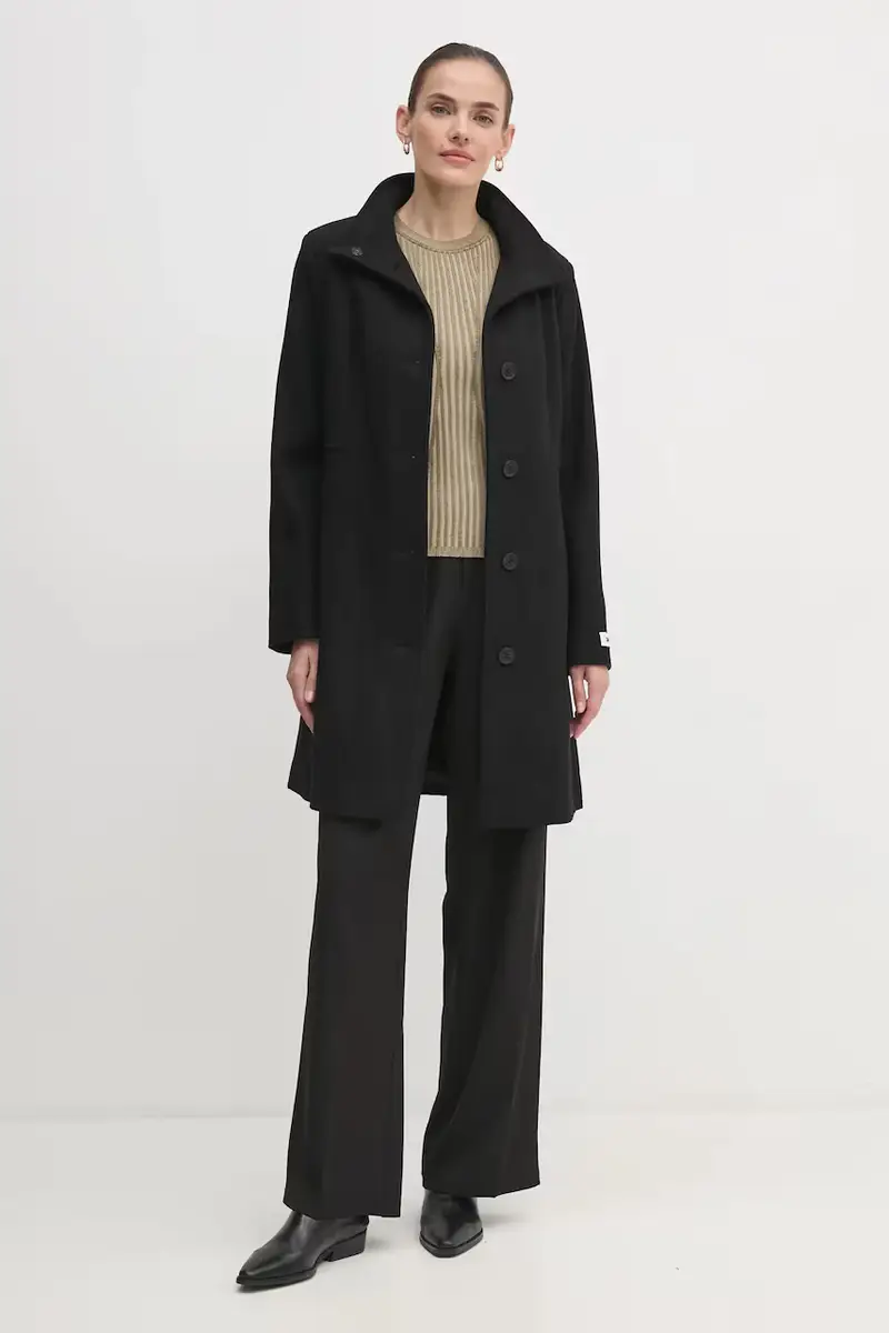 cappotto in lana colore nero DLEMW021 miniatura 2