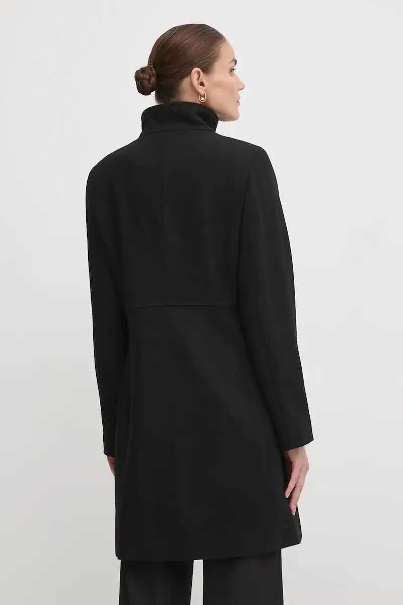 cappotto in lana colore nero DLEMW021 miniatura 3