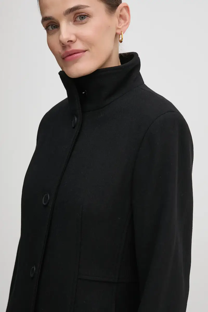 cappotto in lana colore nero DLEMW021 miniatura 4