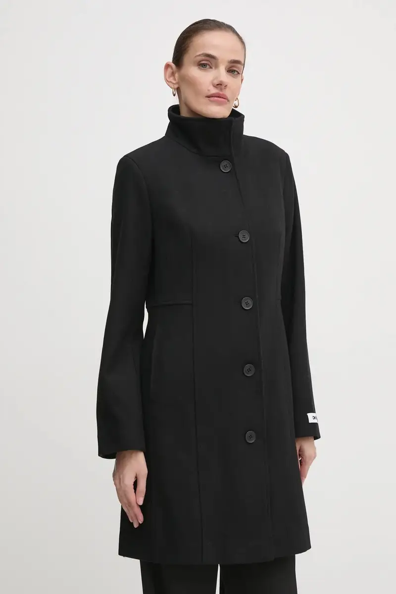 cappotto in lana colore nero DLEMW021 miniatura 5