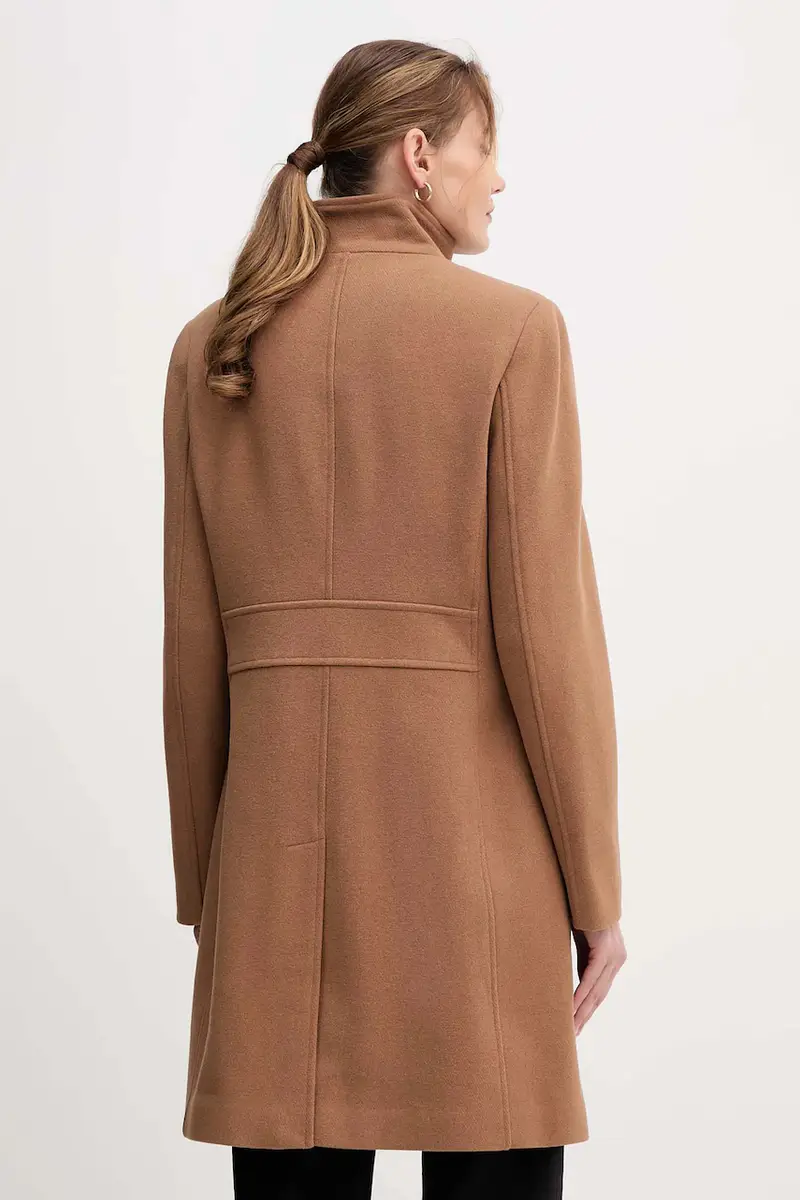 cappotto in lana colore nero DLEMW021 Marrone miniatura 3