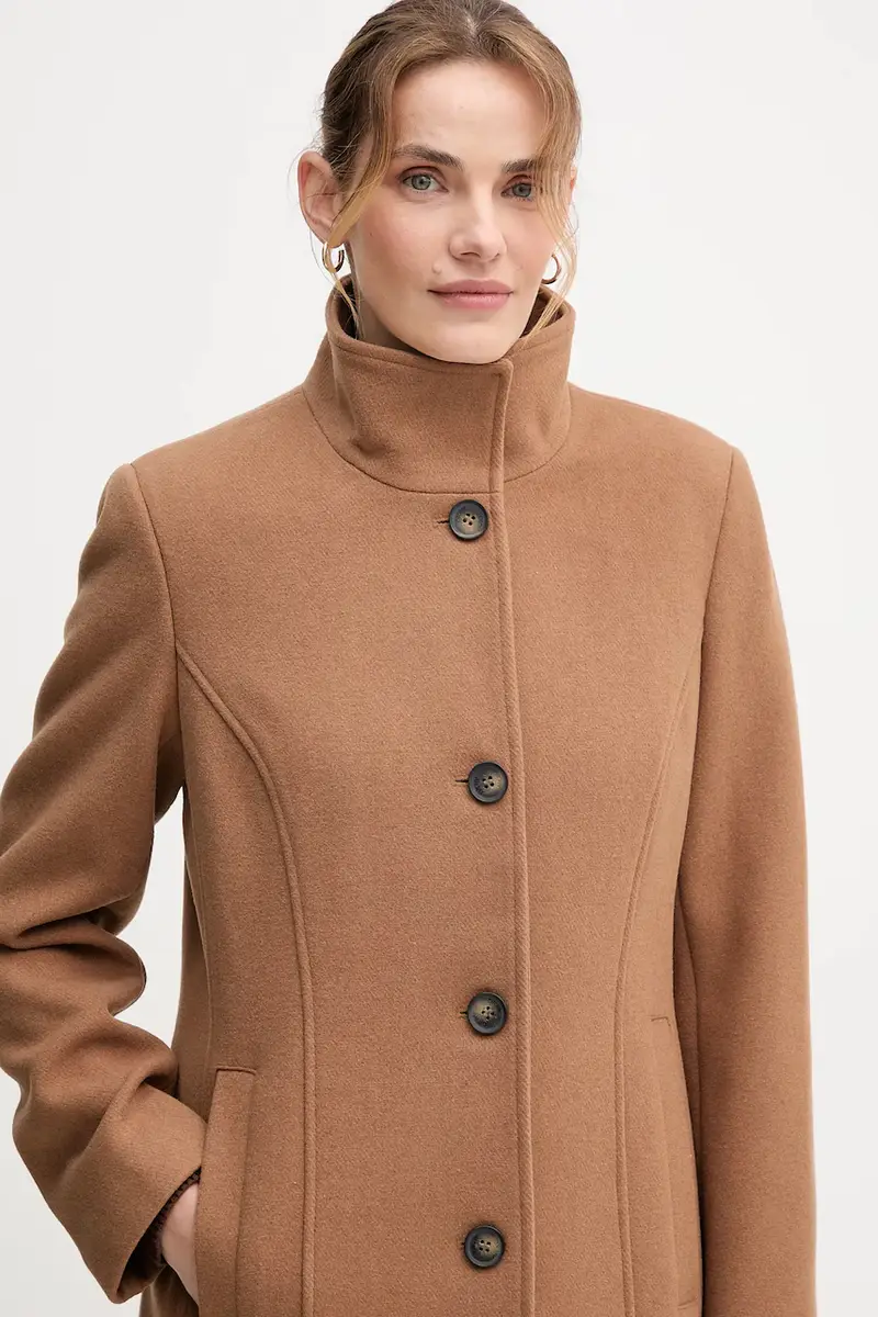 cappotto in lana colore nero DLEMW021 Marrone miniatura 4