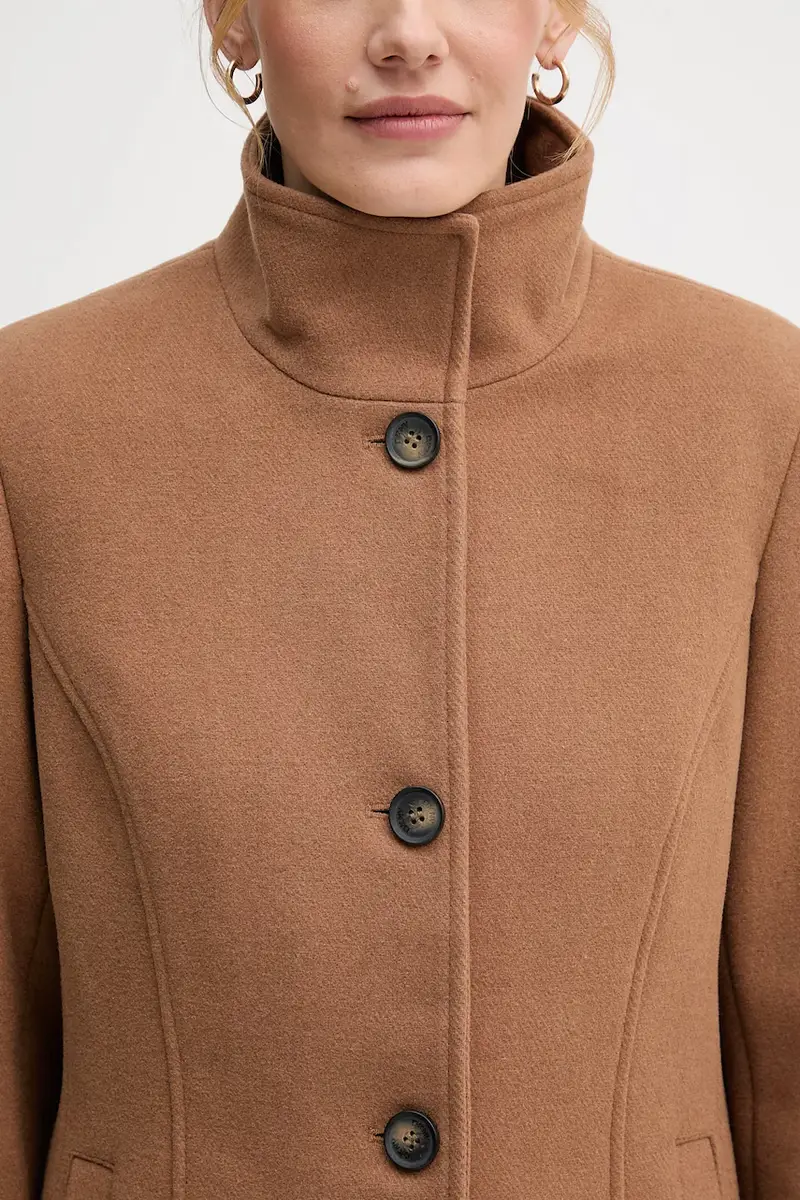 cappotto in lana colore nero DLEMW021 Marrone miniatura 5