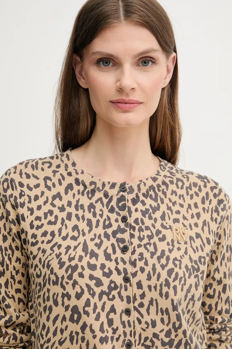 DKNY Cardigan Donna Beige 3572518 miniatura 4