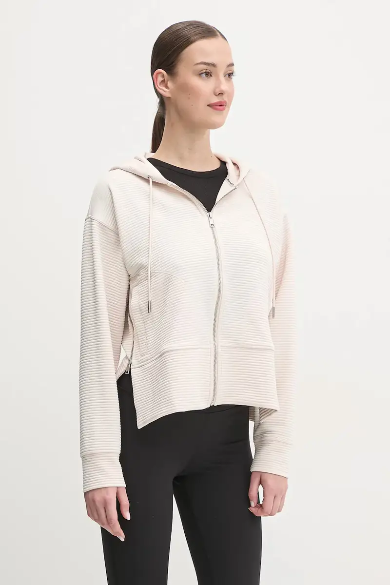 felpa donna colore beige con cappuccio DP4J9312