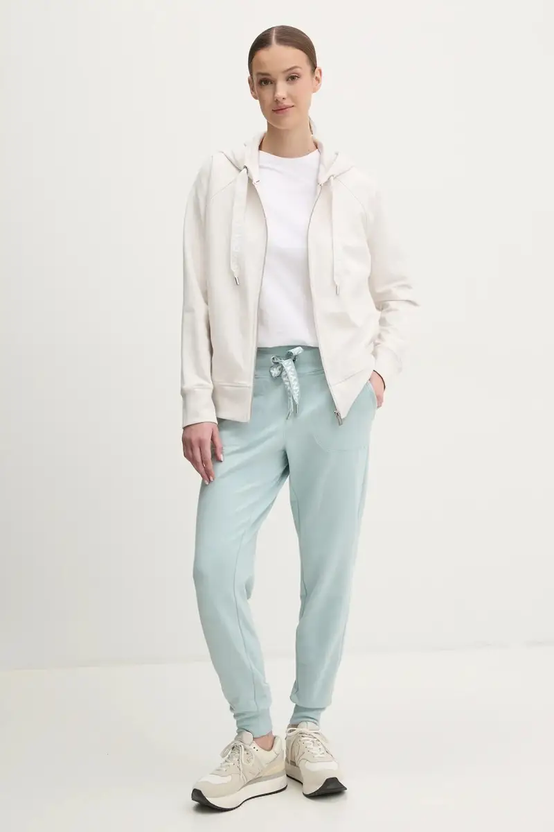 felpa donna colore beige con cappuccio DP5J9510 miniatura 2