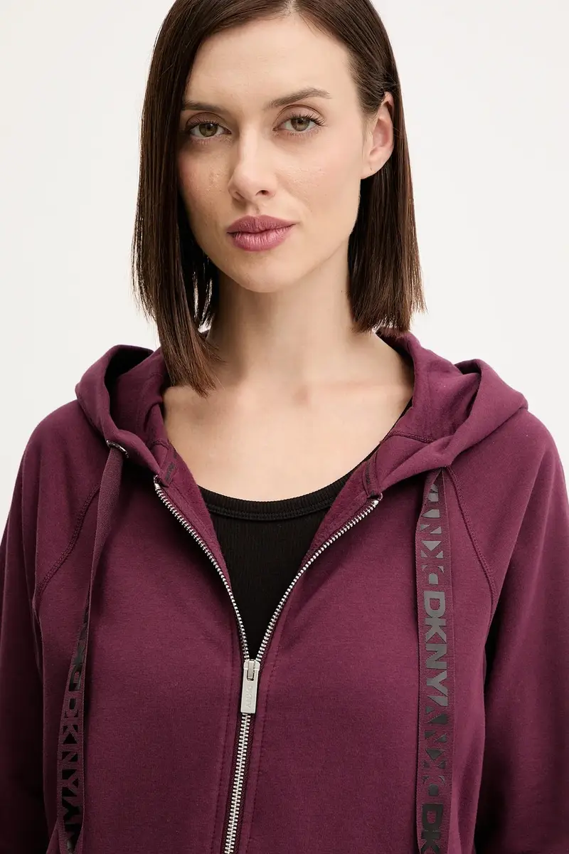 felpa donna colore beige con cappuccio DP5J9510 Granata miniatura 4