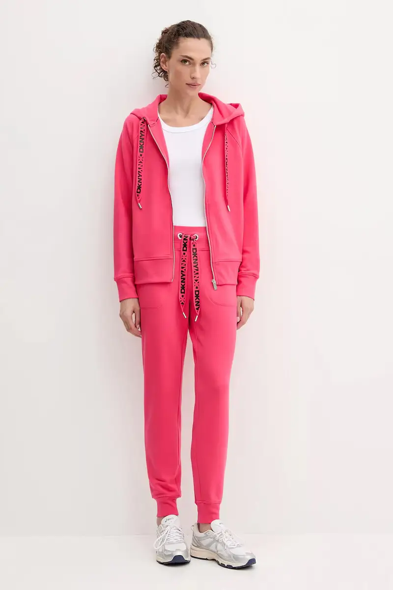 felpa donna colore beige con cappuccio DP5J9510 Rosa miniatura 2