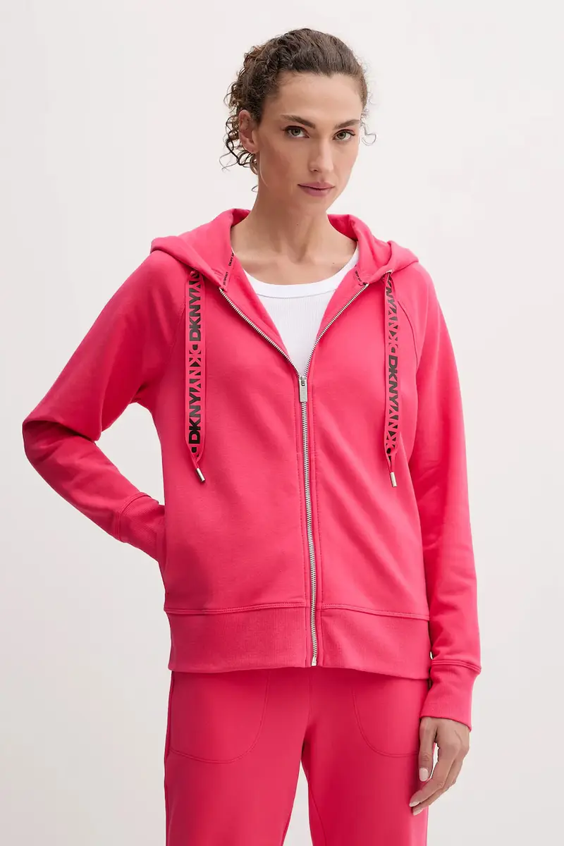 felpa donna colore beige con cappuccio DP5J9510 Rosa