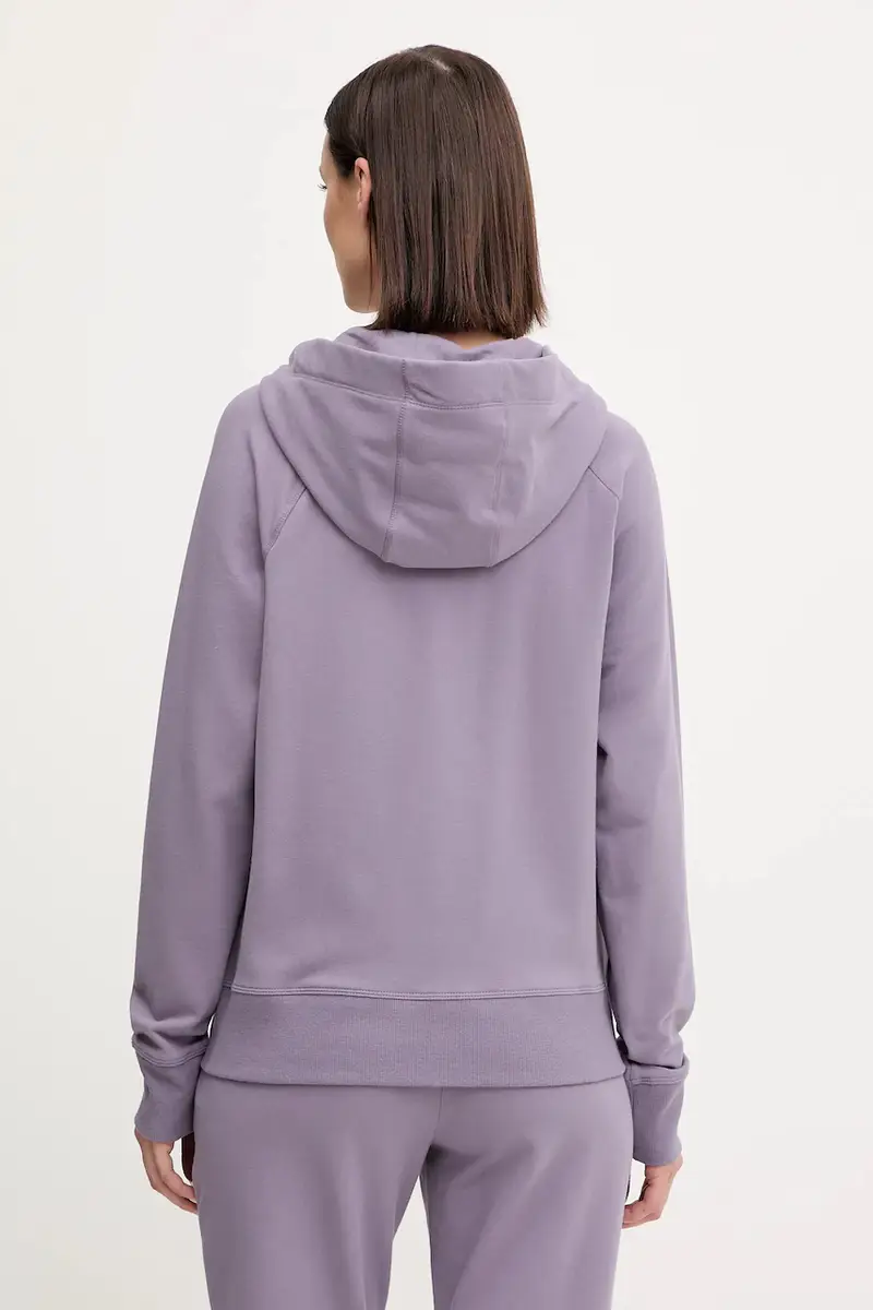 felpa donna colore beige con cappuccio DP5J9510 Violetto miniatura 3