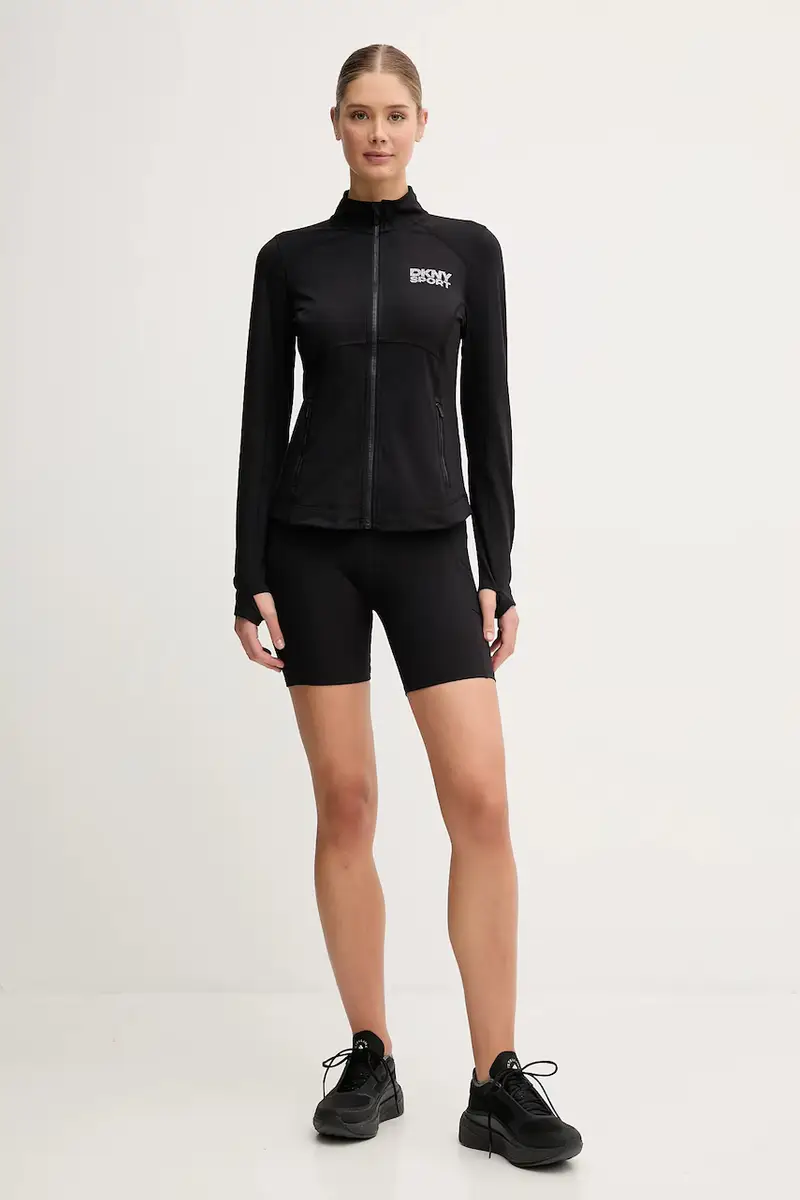 felpa donna colore nero con applicazione DP5J9616 miniatura 2