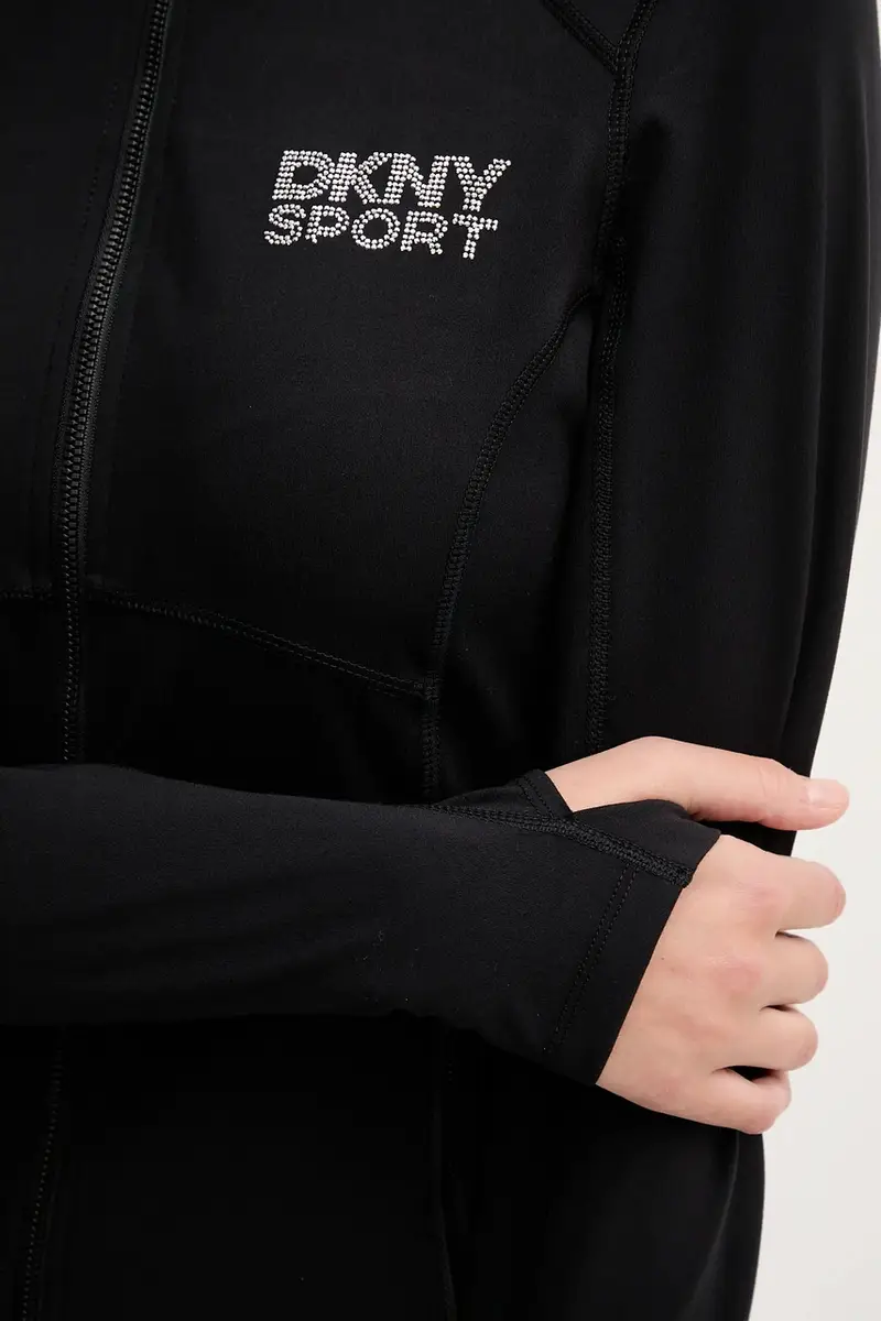 felpa donna colore nero con applicazione DP5J9616 miniatura 5