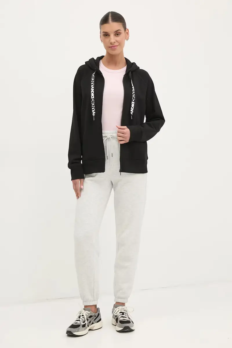 felpa donna colore nero con cappuccio DP5J9510 miniatura 2