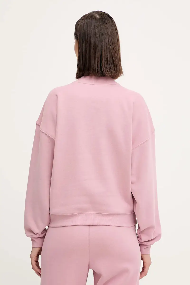 felpa donna colore rosa con applicazione DP5T1462 miniatura 3