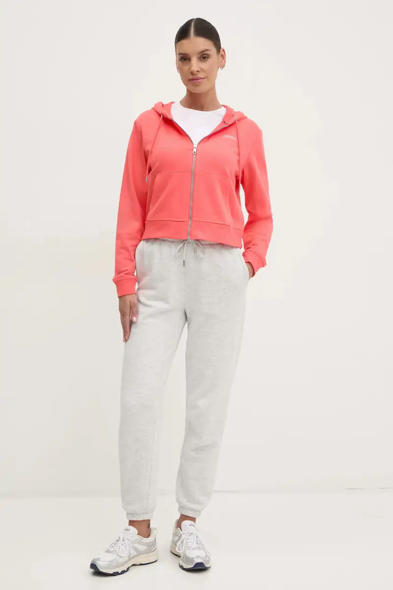 felpa donna colore rosa con cappuccio DP5J9588 miniatura 2