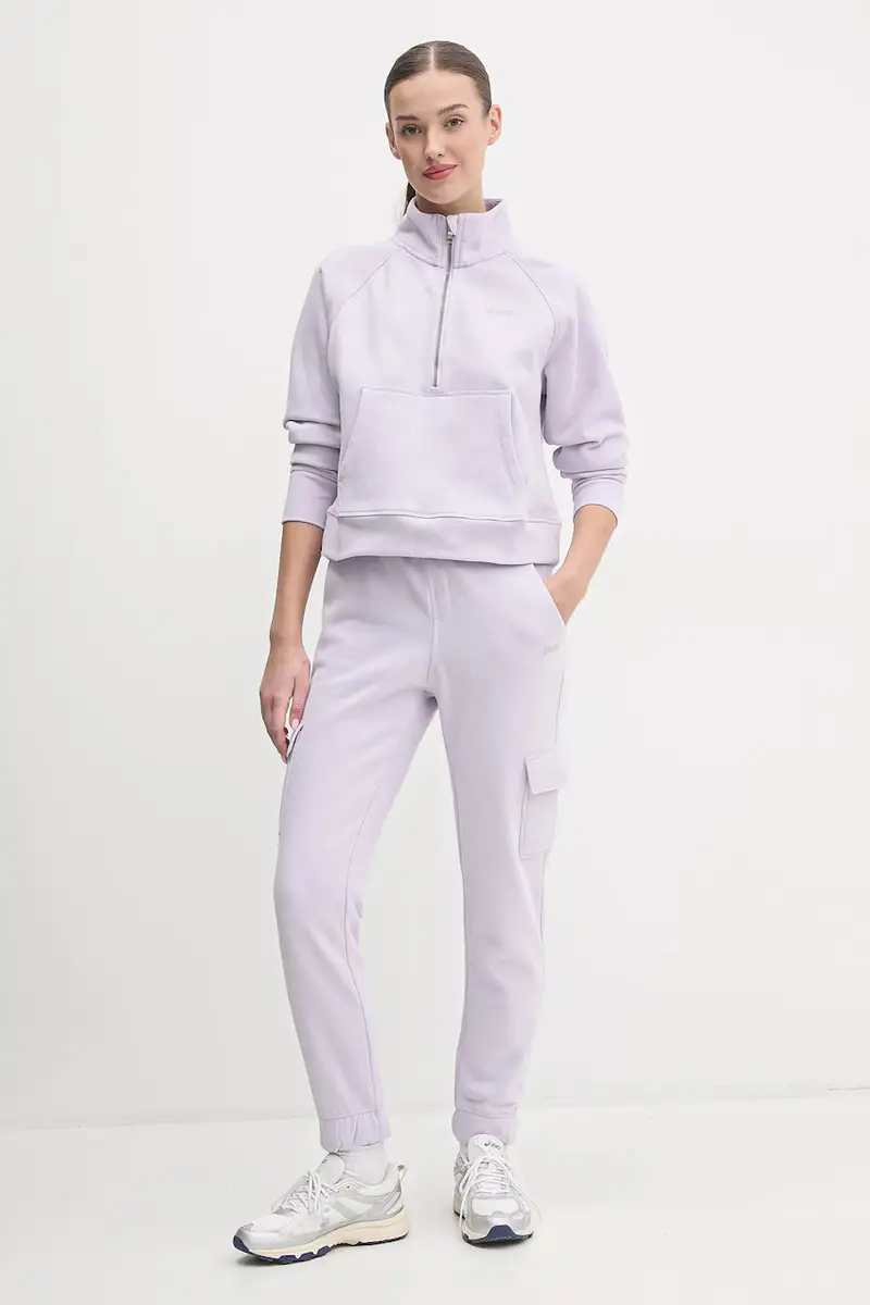 felpa donna colore violetto con applicazione DP5T9993 miniatura 2