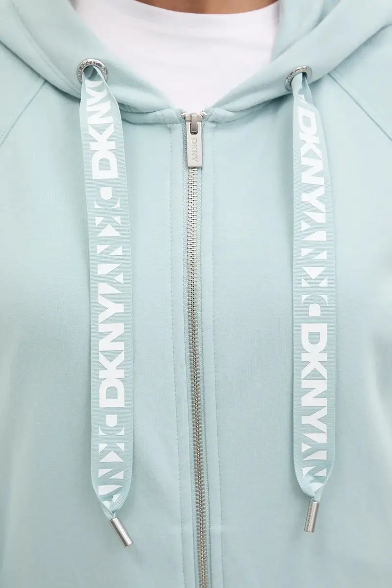 felpa donna con cappuccio DP5J9510 Turchese miniatura 5