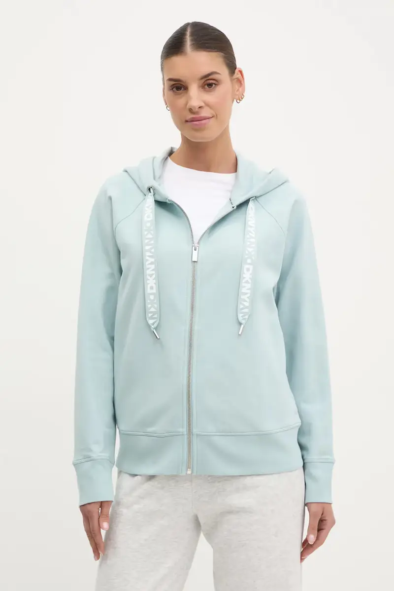 felpa donna con cappuccio DP5J9510 Turchese