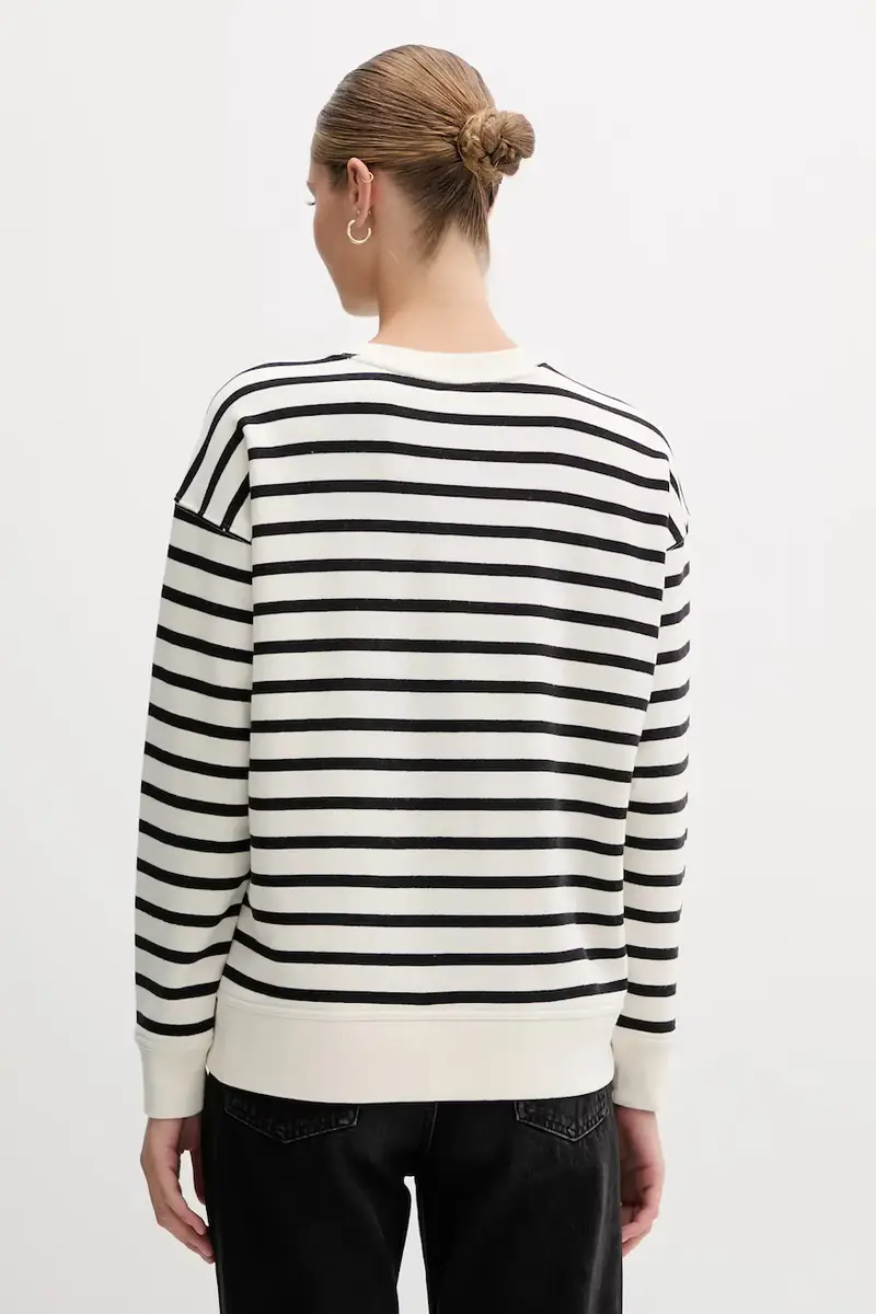 felpa in cotone donna colore beige DJ4T1344 miniatura 3